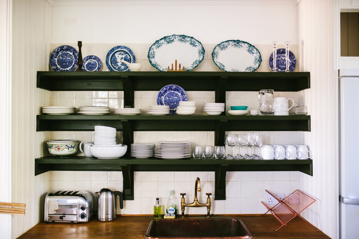 The kitchen and dining table at Rock House