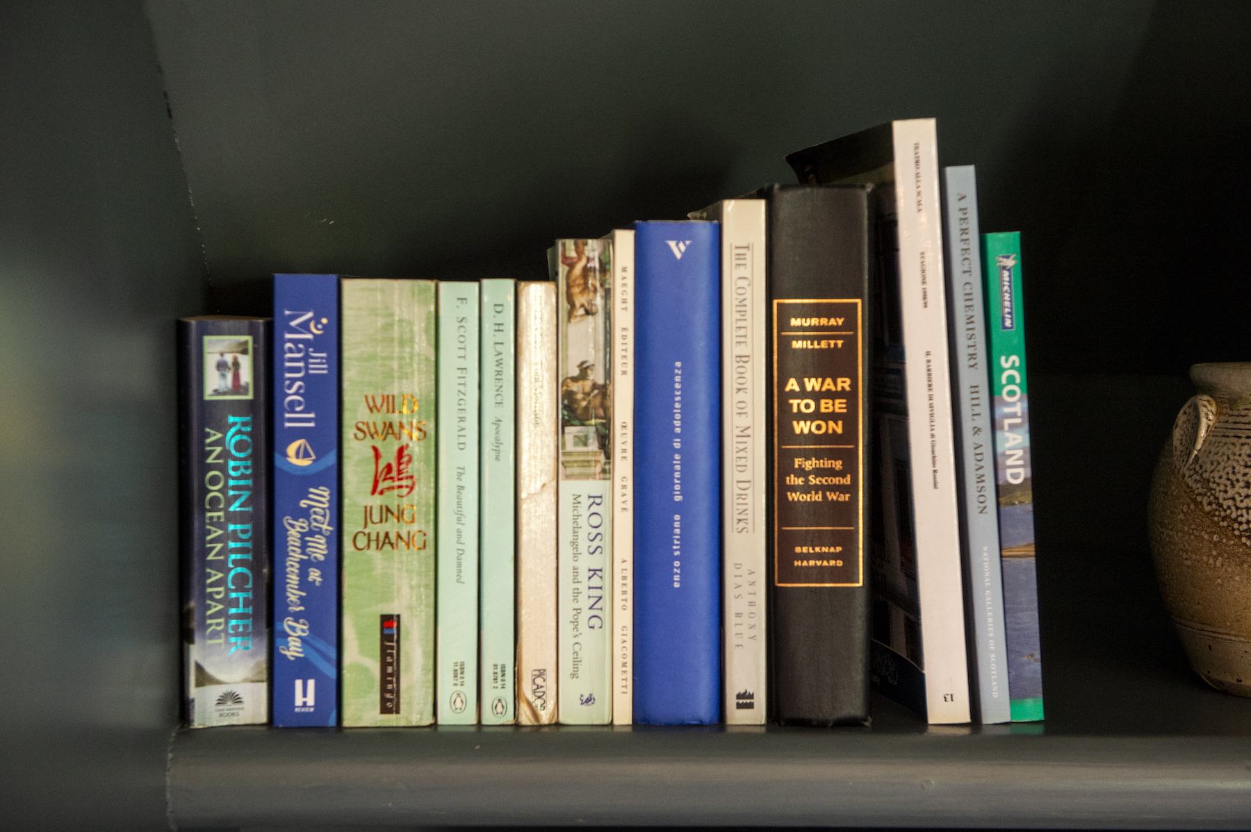 A curated collection of books in the Photographer's Studio