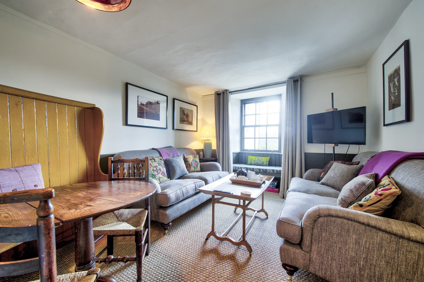 The open-plan living and dining area in the Terrace Apartment