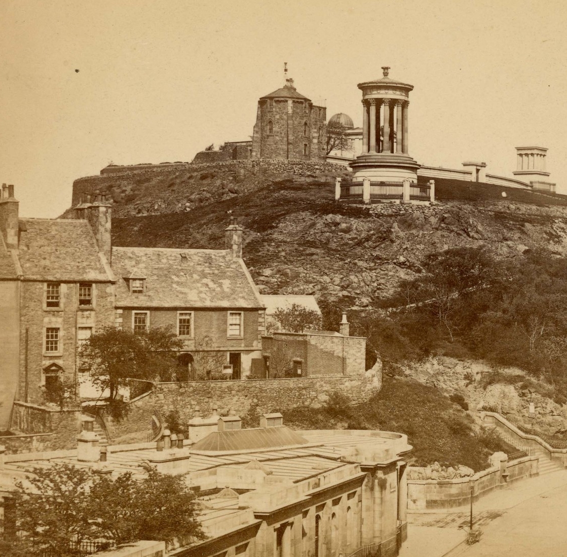 Historic archive view of Rock House on Calton Hill, Edinburgh